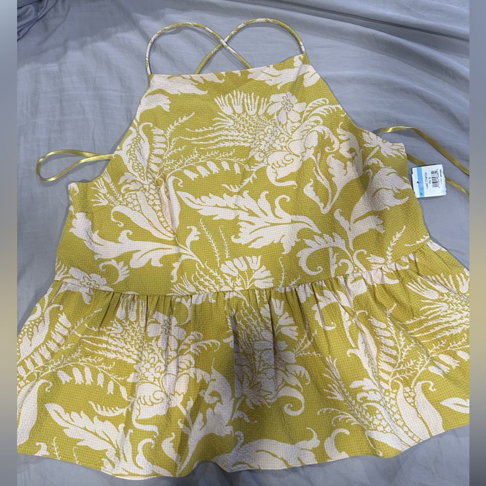 Ted Baker Mustard and Cream Patterned Top Size 6 - Picture 3 of 9